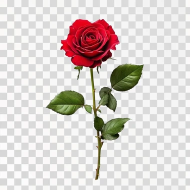 red rose flower on white background, aerial shot