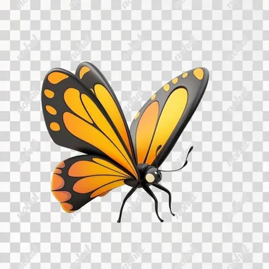 Butterfly, 3D Illustration of Disney Cartoon, Standing Cartoon Animation, Isolated on White Background