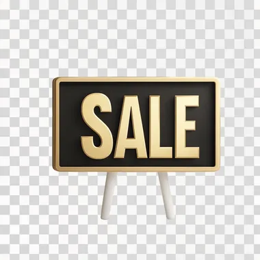 Black Friday sale banner, golden "SALE" sign centerpiece, 3D illustration  v34dhb5