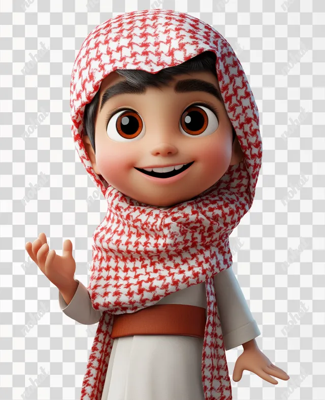 Welcome from Saudi Arabia: A Smiley Boy in Traditional Dress