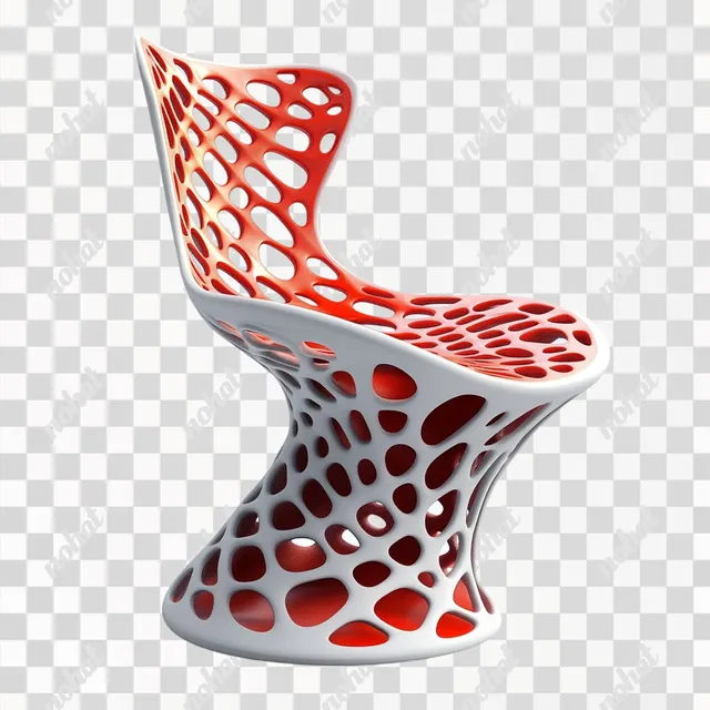 png a red and white chair
