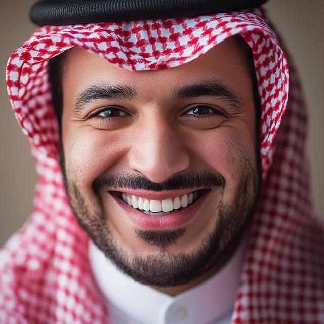 Cheerful Charisma: A Playful Portrait of a Saudi Man