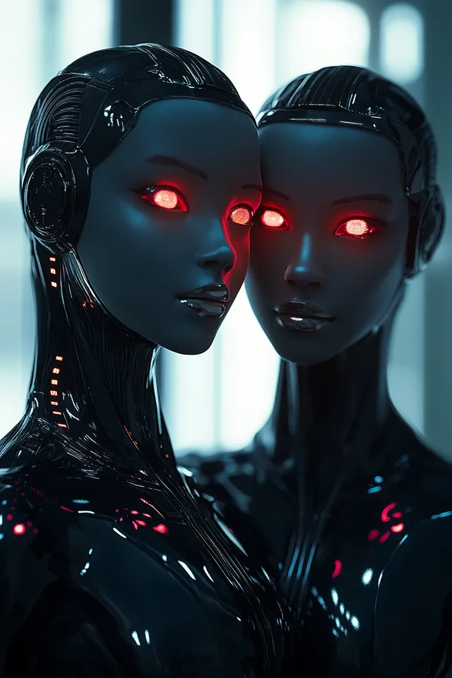 Ethereal Robotic Sisters: A Vision of Futuristic Beauty