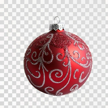 christmas ornament macro on white background