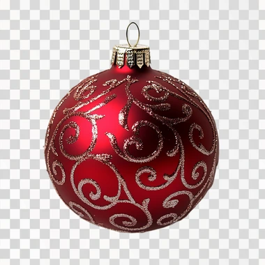 christmas ornament macro on white background