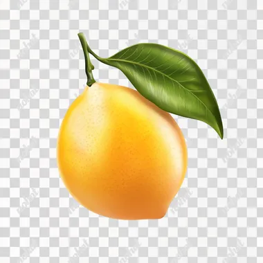 lemon on white background, in realistic style
