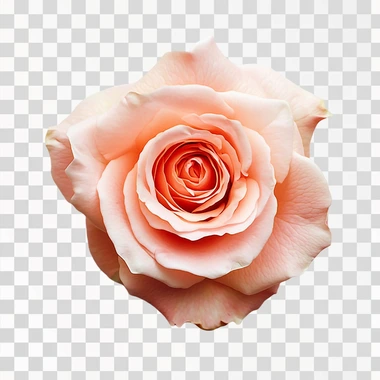 Top view, a rose flower, white background, clean composition
