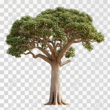 madagascar tree, white background, solid white background