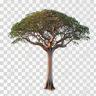 madagascar tree, white background, solid white background