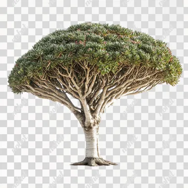madagascar tree, white background, solid white background
