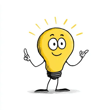 a cartoon Light bulb in white background