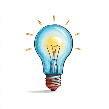 a cartoon Light bulb in white background