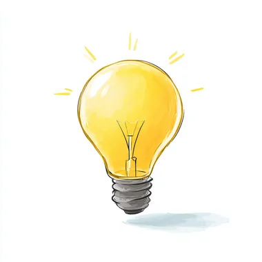 a cartoon Light bulb in white background