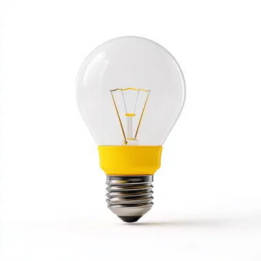a cartoon Light bulb in white background