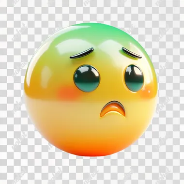 23w 3d sick , yellow to green gradient emoji, shiny on white background --s 250