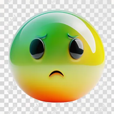 23w 3d sick , yellow to green gradient emoji, shiny on white background --s 250