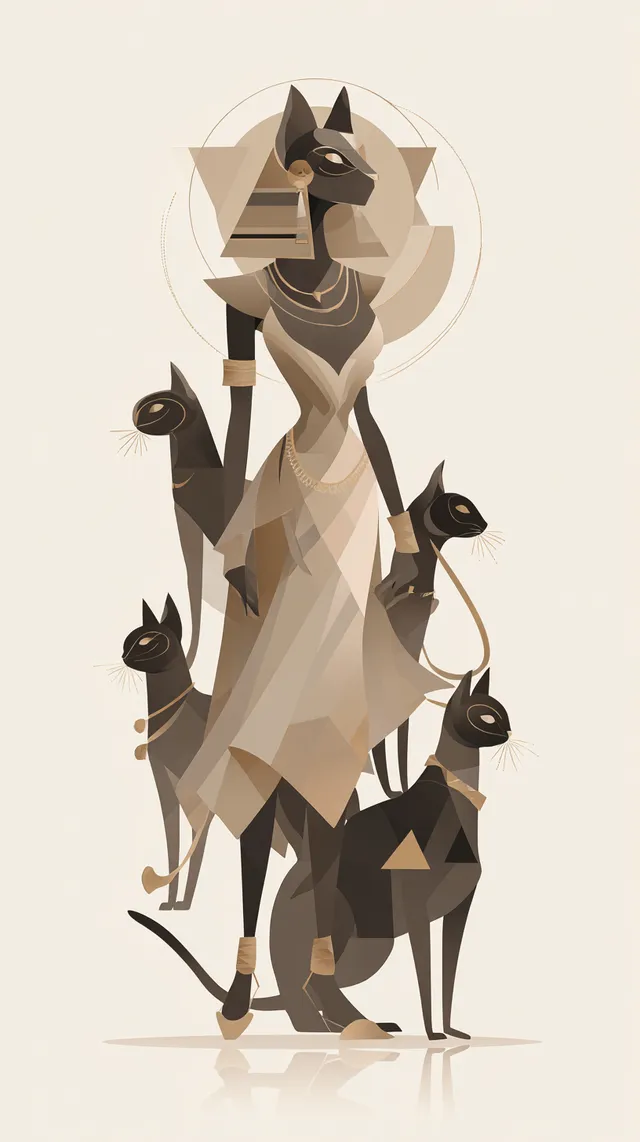 Elegant Bastet: The Ancient Egyptian Cat Goddess
