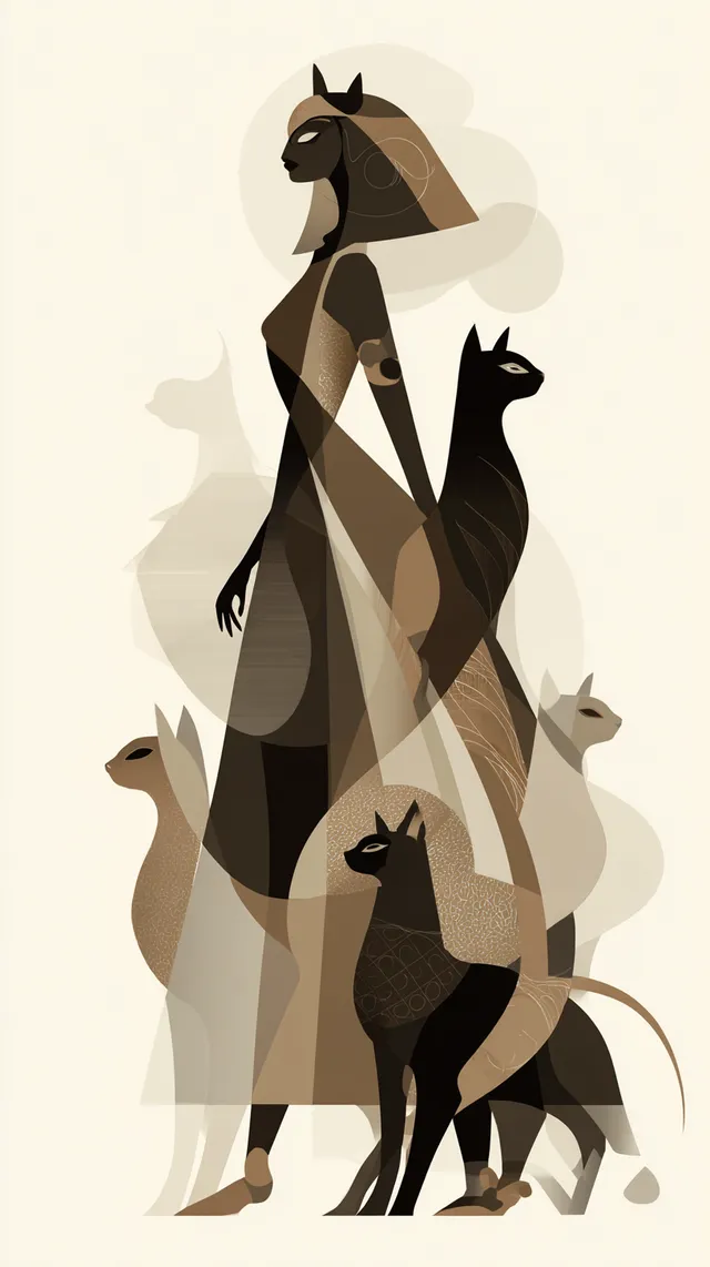 Elegant Bastet: The Ancient Egyptian Cat Goddess
