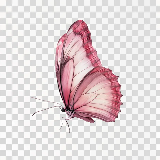 Delicate Pink Butterfly in Flight: Realistic 8K Art