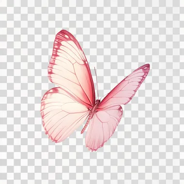 side view, A small pink butterfly flying, white background, Natural realistic painting style, 8k, high resolution