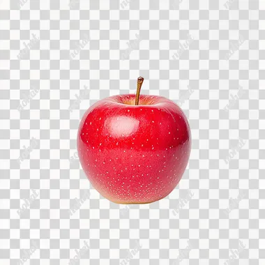 Single vibrant red apple, perfectly round, with detailed texture on a pure white backdrop, ideal for food product advertising., ,ultra hd,  splash, dust --s 200  ru9v5s6