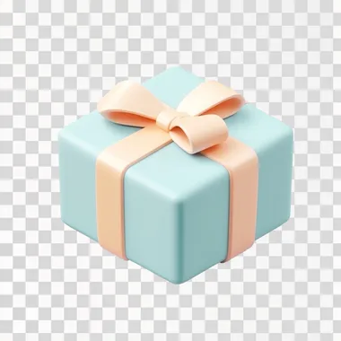 SQUARE PRESENT WRAPPED WITH LIGHT BLUE COLOR PACKAGE , floating on a white background, in an isometric design style, with cute, cartoonish designs, a 3D icon clay render, created in Blender.