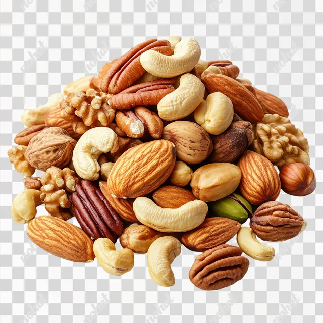 PNG Roasted and Salty Nuts: Cashews, Pecans, Almonds, Macadamia, Hazelnuts, Pistachios