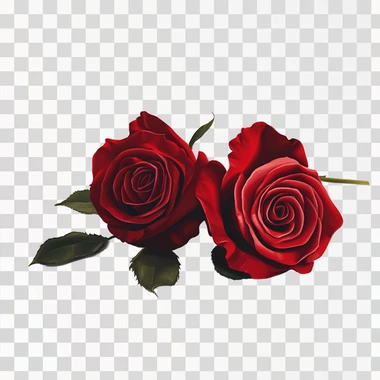 front view of two red roses on a flat surface, surface is white, background is white, children's picture book illustration, no shadows, white background, make the size of the roses smaller when compared to background