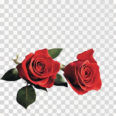 front view of two red roses on a flat surface, surface is white, background is white, children's picture book illustration, no shadows, white background, make the size of the roses smaller when compared to background