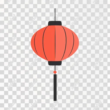 a simplistic graphic image of a red Chinese lantern,