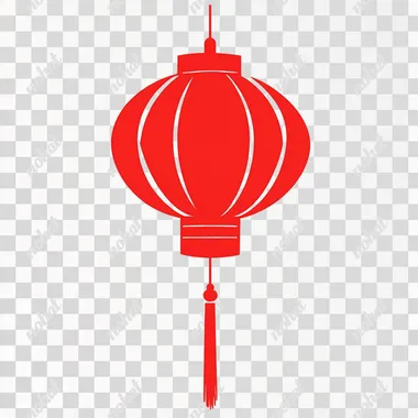 a simplistic graphic image of a red Chinese lantern,