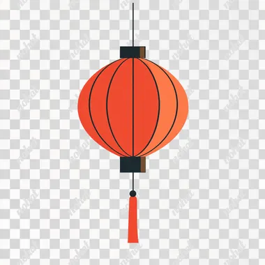 a simplistic graphic image of a red Chinese lantern,