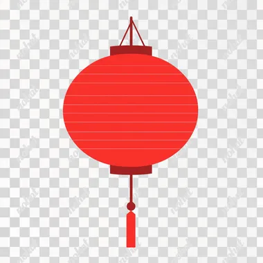 a simplistic graphic image of a red Chinese lantern,
