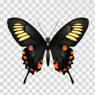 A simple and elegant illustration of a butterfly with open wings, set against a white background, high resolution, photorealistic