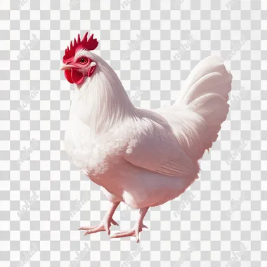 A white haired chicken solid color background4k