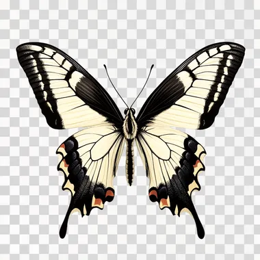 symmetric butterfly detailed wings isolated white background