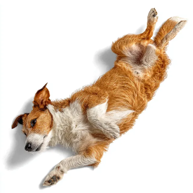 Relaxed Dog Lying on Back
