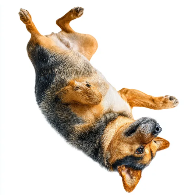 Relaxed Dog Lying on Back