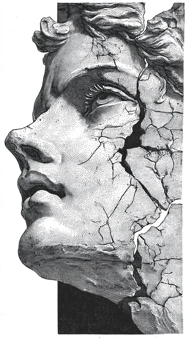 Elegance in Imperfection: Greek Goddess Statue Portrait