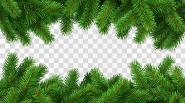 Christmas Tree Border, rectangle shape, isolated