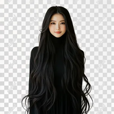 Japan, female model, long hair, white background, classy, commercial photography