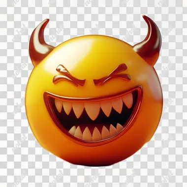 the laughing emoji mixed with the devil emoji