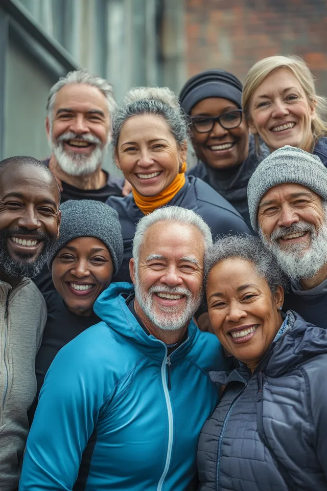 Diverse Group of Fit 45+ Year-Olds in Active Lifestyle Setting