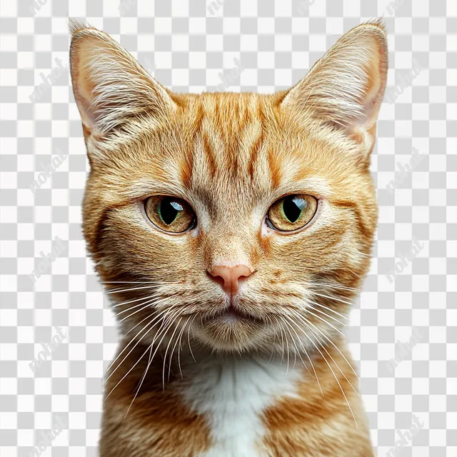 PNG Funny ginger cat with suspicious expression in a cozy home setting