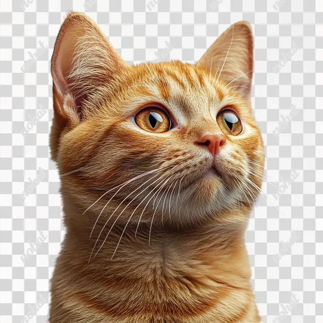 PNG Funny ginger cat with suspicious expression in cozy living area portrait