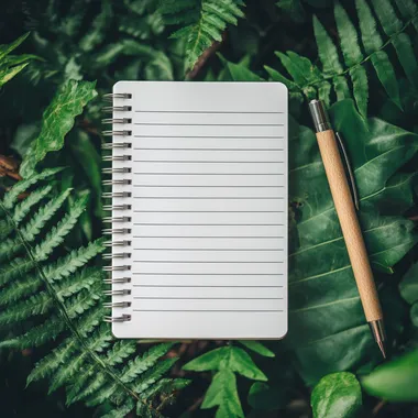 new years resolution list with a green sustainability theme