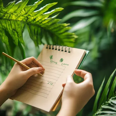 new years resolution list with a green sustainability theme