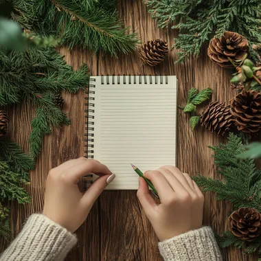 new years resolution list with a green sustainability theme