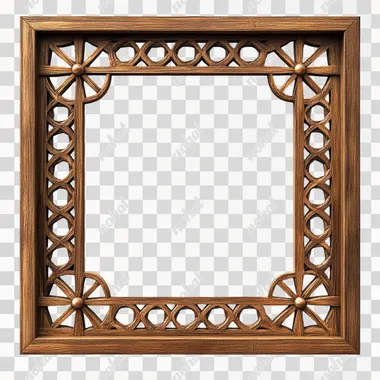Super realistic thin wood frame with beautiful patterns on white background --s 250