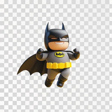 3d cartoon logo of happy Batman full body, white one color background, the Batman looking to camera , full body legs --s 50